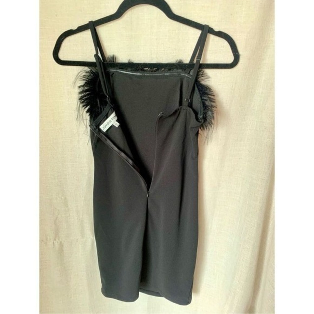 New Almost Famous Womens Feather Trim‎ Mini Dress Size S Black Party Y2K Glam - Picture 16 of 16